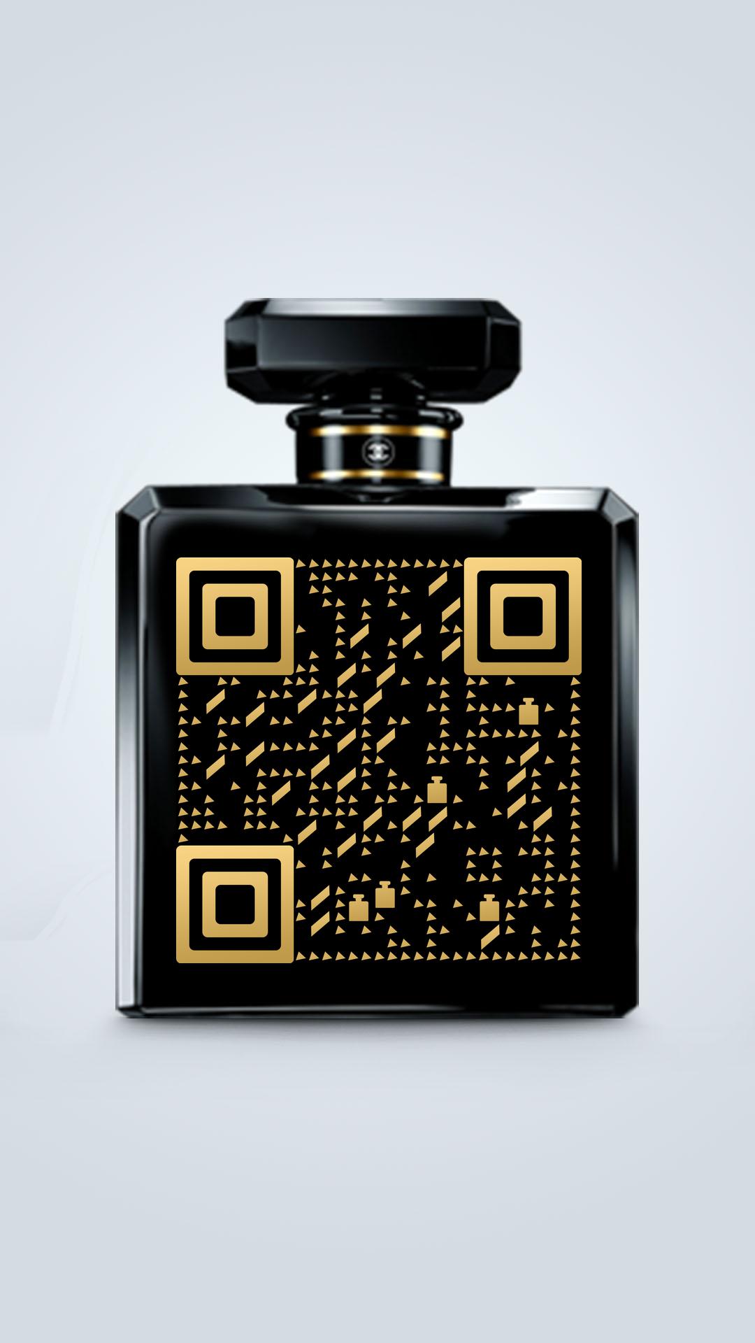 香水黑金促销化妆品购物二维码生成器-平面静态-手机海报