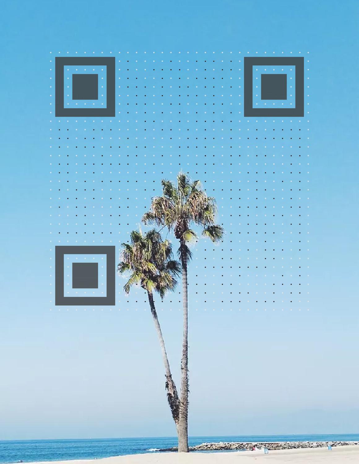 小方框蓝色夏日海边沙滩二维码生成器-平面静态-微信名片