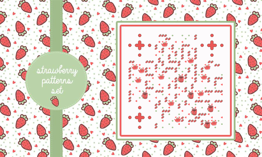 甜心草莓下午茶二维码生成器-平面静态-公众号图