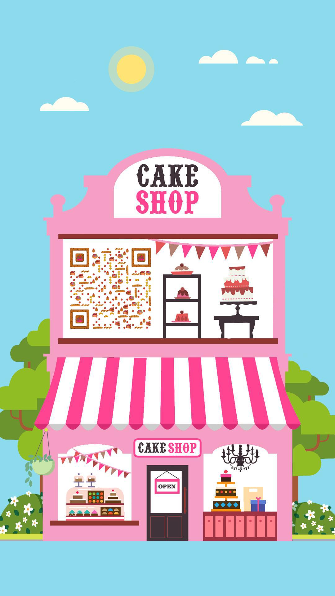 甜品蛋糕店二维码生成器-平面静态-手机海报