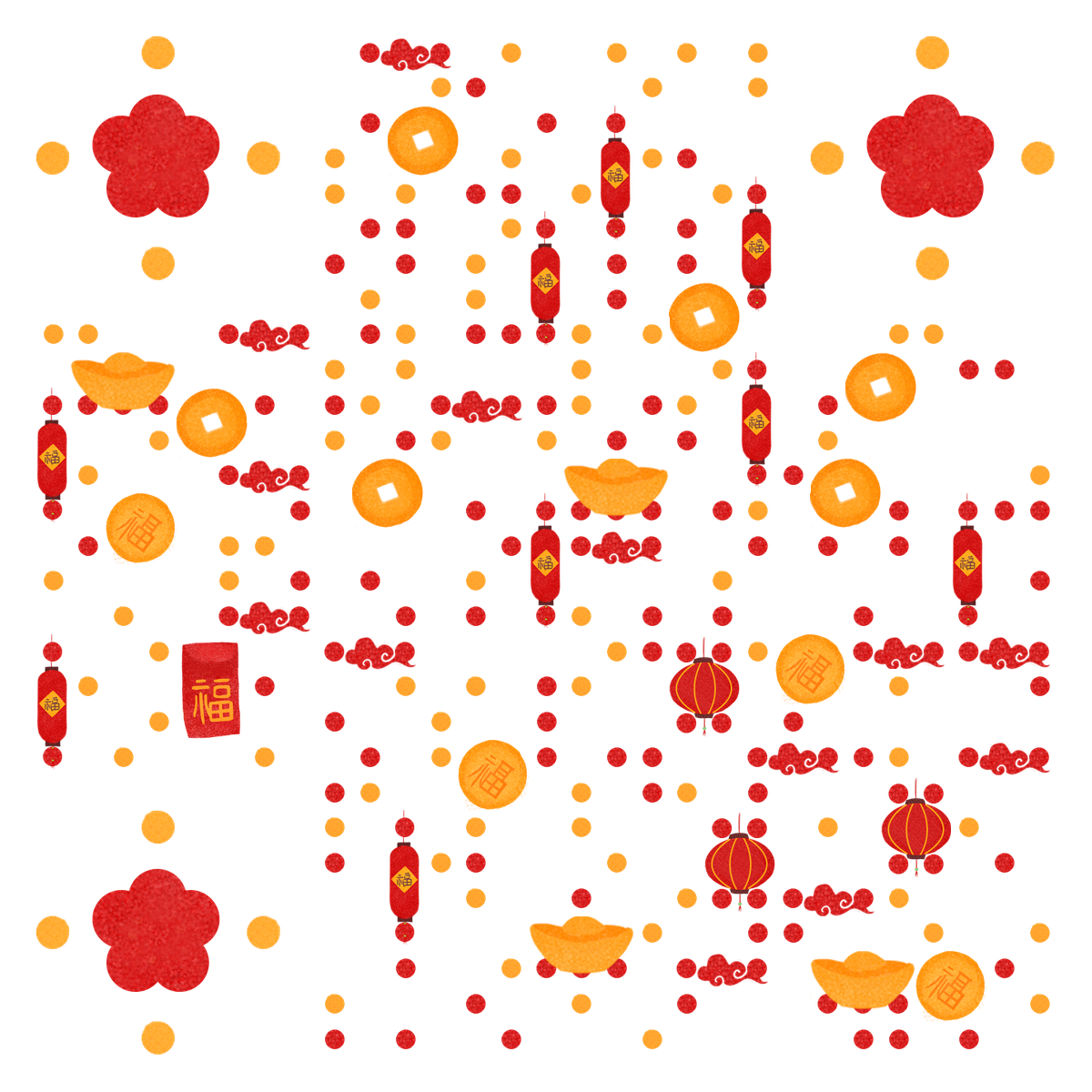 巨蟹红包星座系列趣味拜年码二维码生成器-平面静态-无背景码