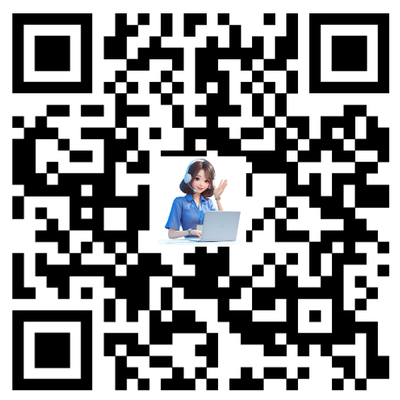 社交名片黑白色卡通美女客服方点二维码二维码生成器-平面静态-正方形码