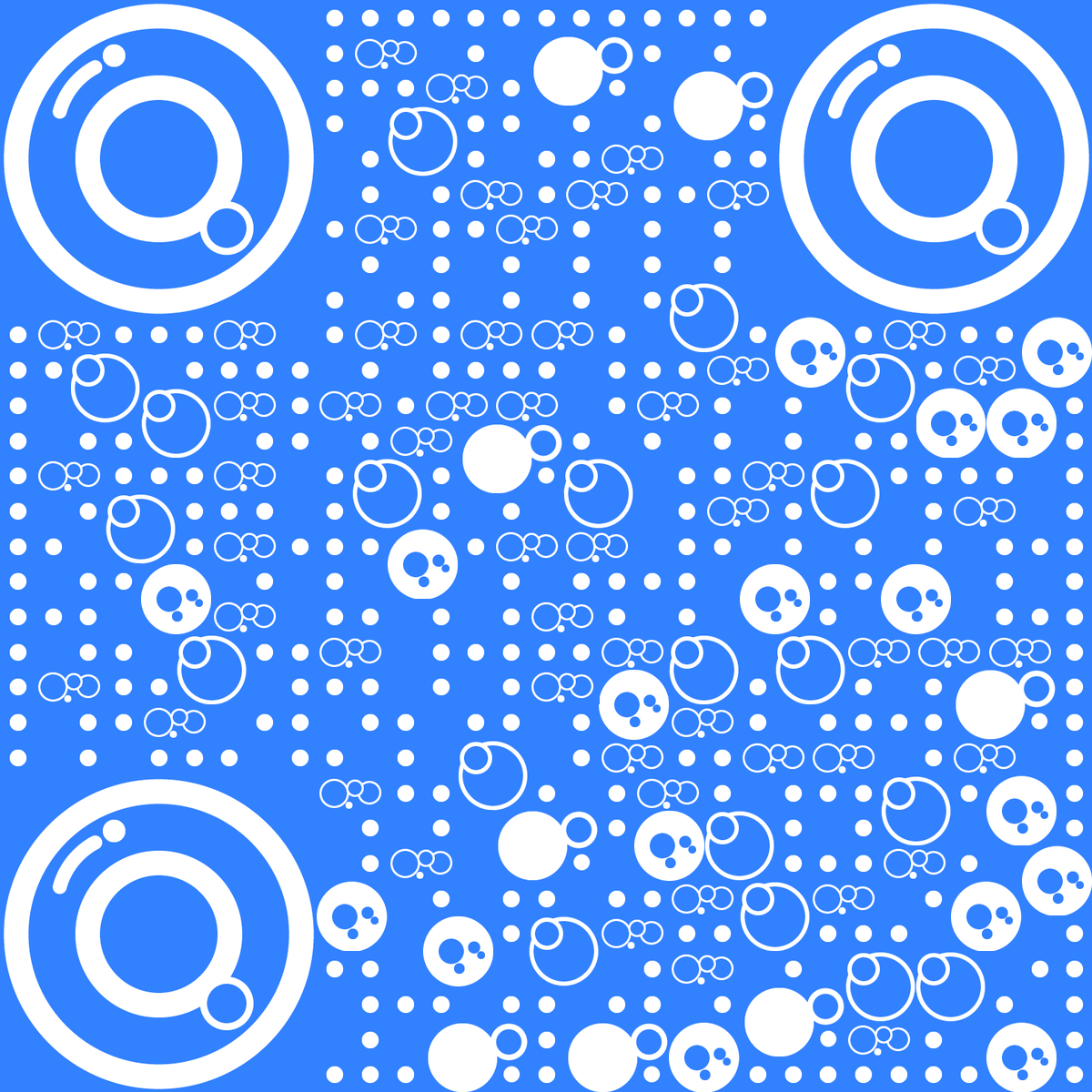 百搭蓝色泡泡休闲轻松心情分享创意二维码生成器-平面静态-无背景码