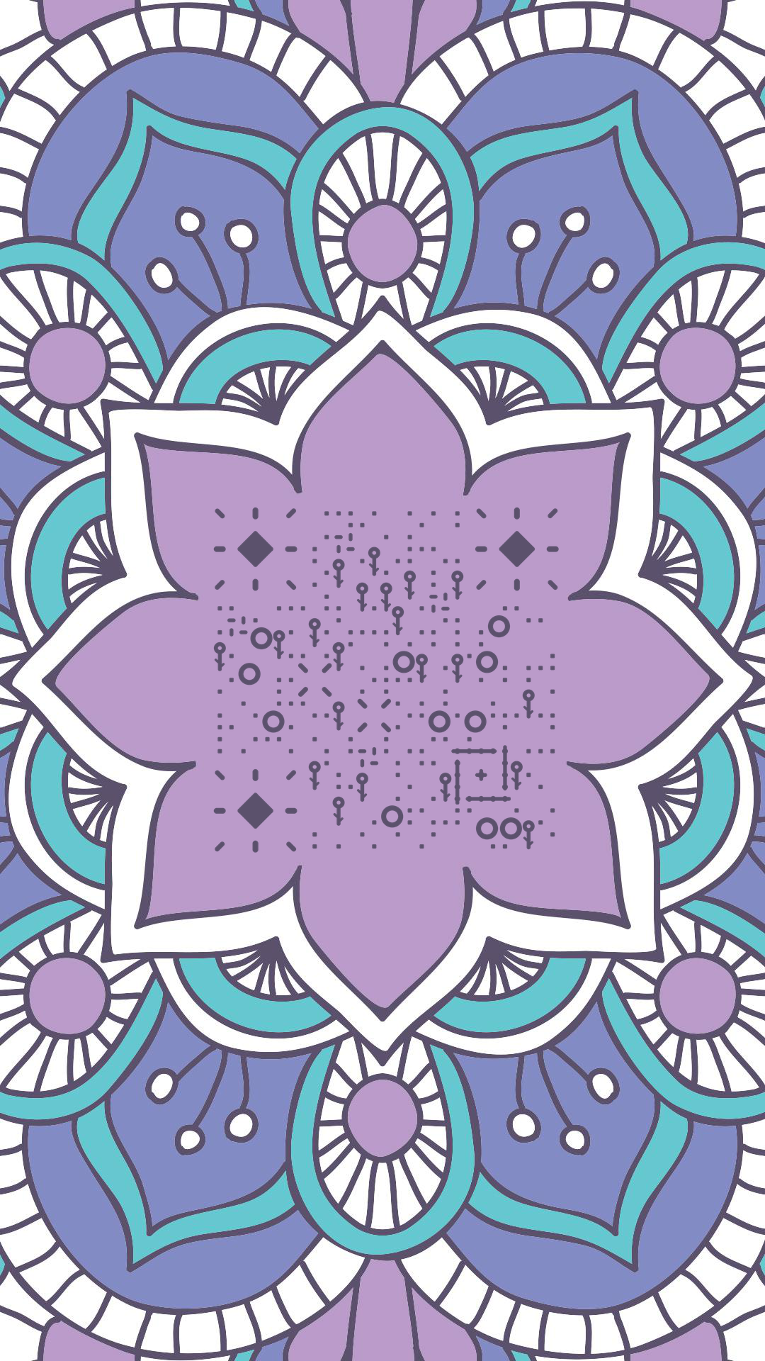 时尚紫色花纹花朵印花艺术复古二维码生成器-平面静态-手机壁纸
