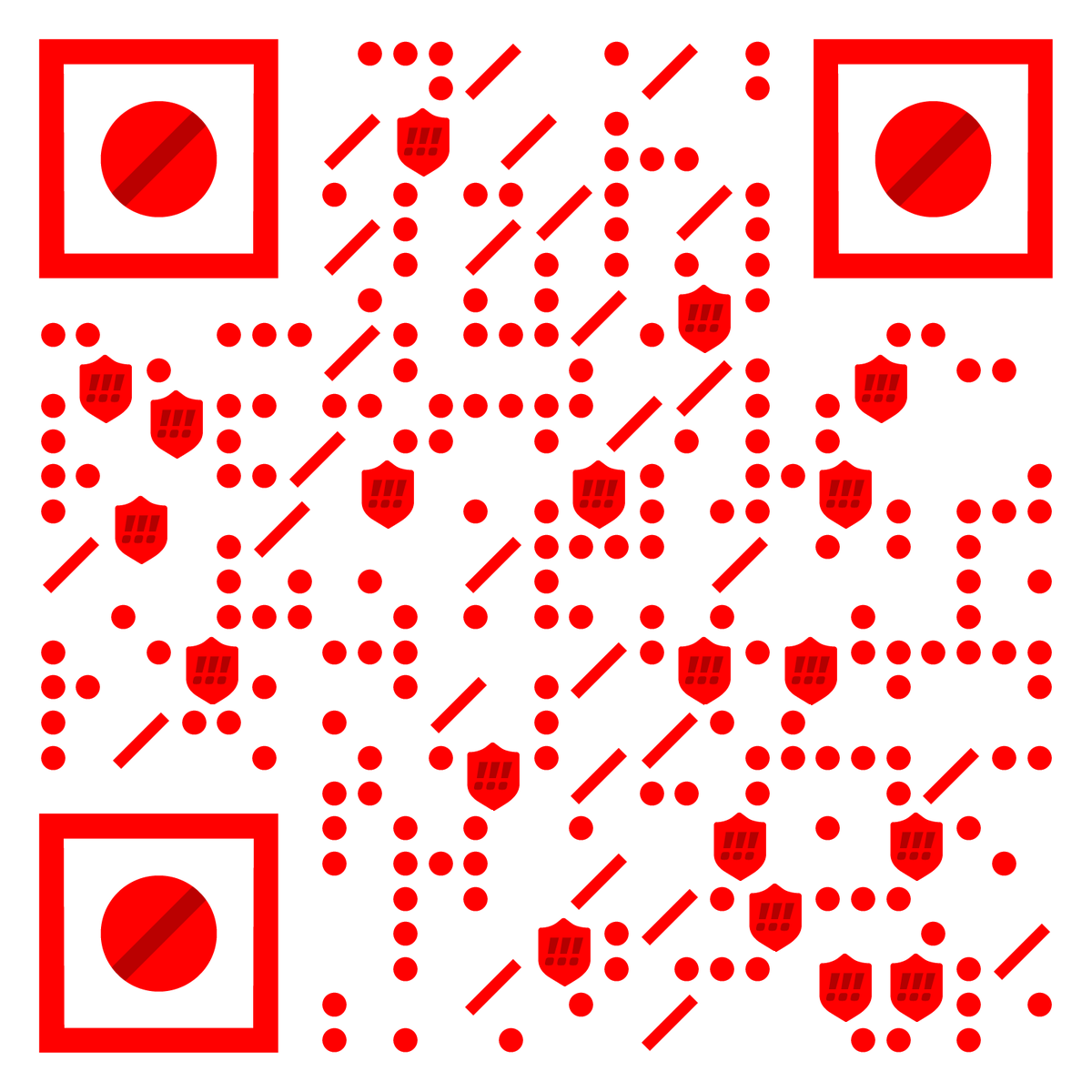 基础几何红色警示二维码生成器-平面静态-无背景码