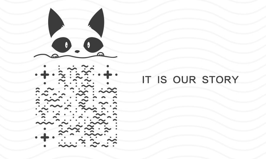 黑白可爱卡通动物故事宠物领养二维码生成器-平面静态-公众号图