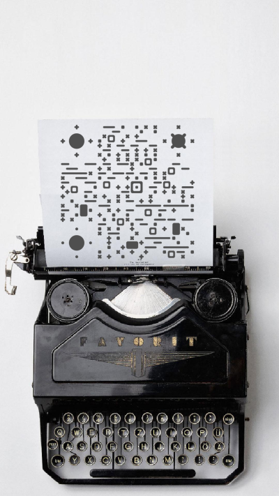 复古打字机二维码二维码生成器-平面静态-手机壁纸