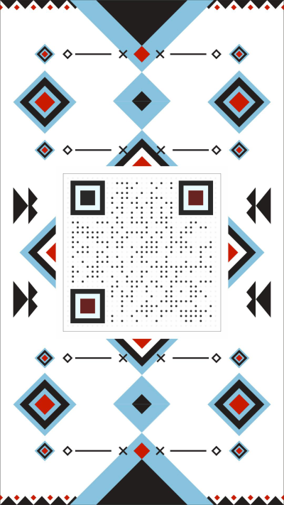 新民族风图案花纹几何图腾二维码生成器-平面静态-手机壁纸