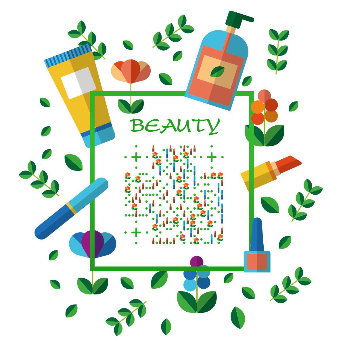 天然美容植萃护肤品二维码生成器-平面静态-正方形码