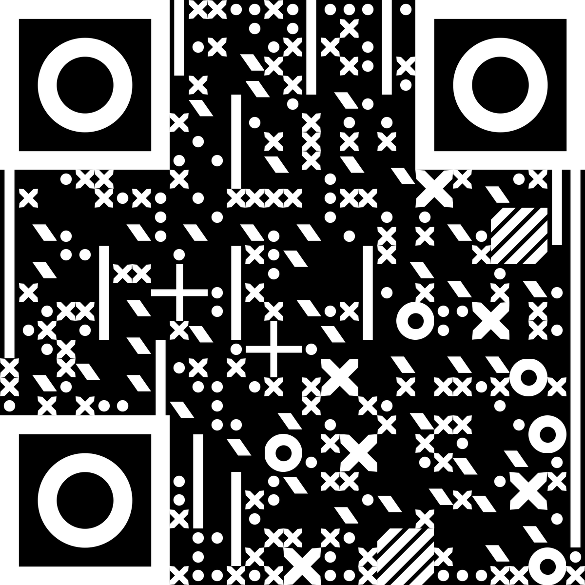 简约黑白反白几何图形时尚酷炫二维码生成器-平面静态-无背景码