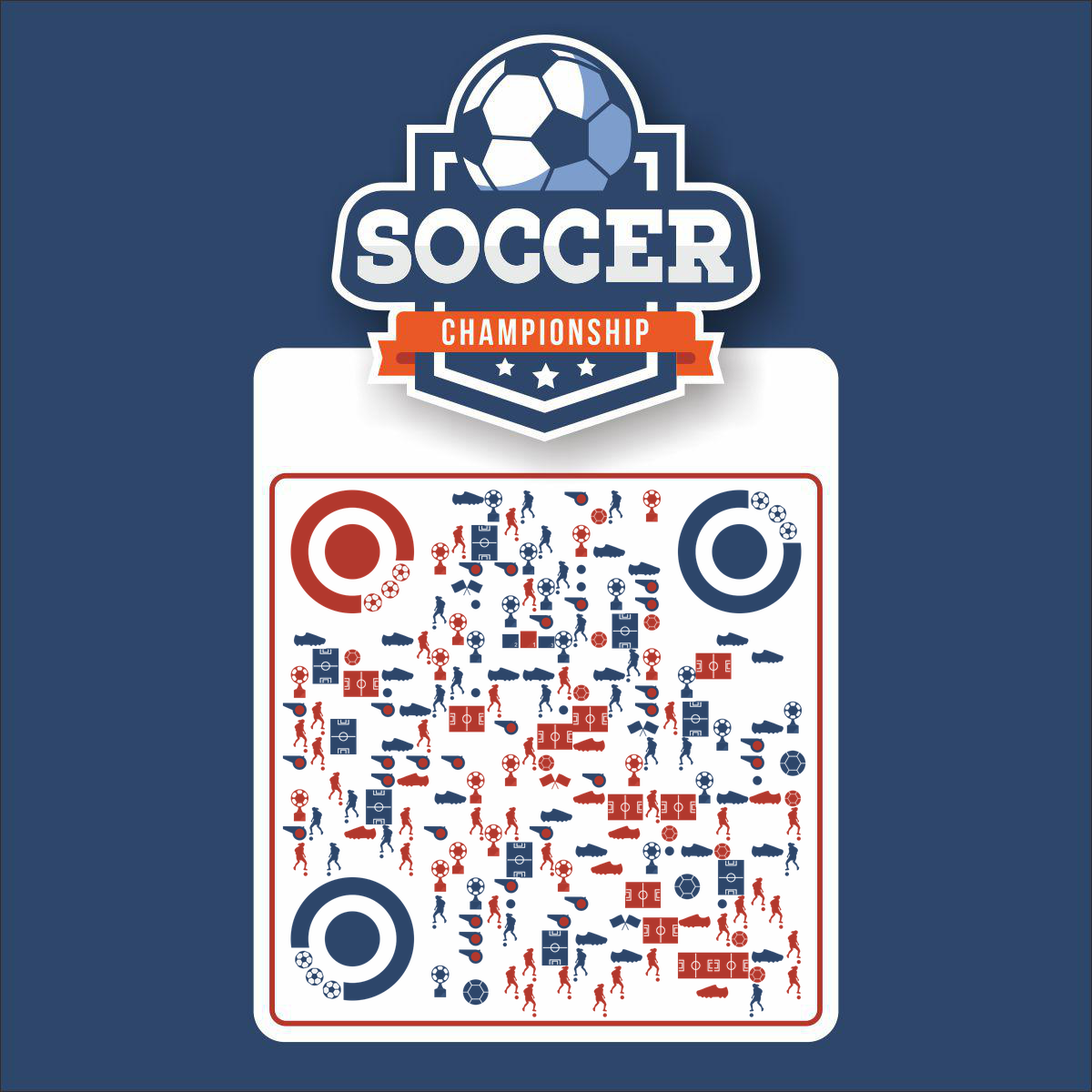 踢足球体育运动竞技比赛世界杯二维码生成器-平面静态-正方形码