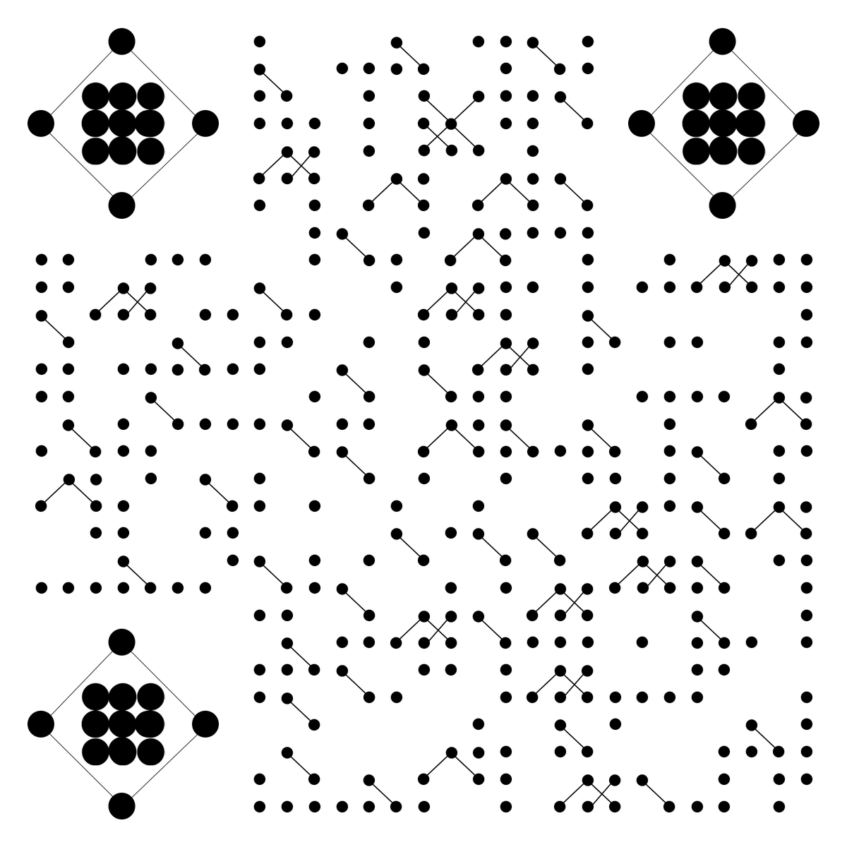 社交动态点线圆点艺术二维码二维码生成器-平面静态-无背景码